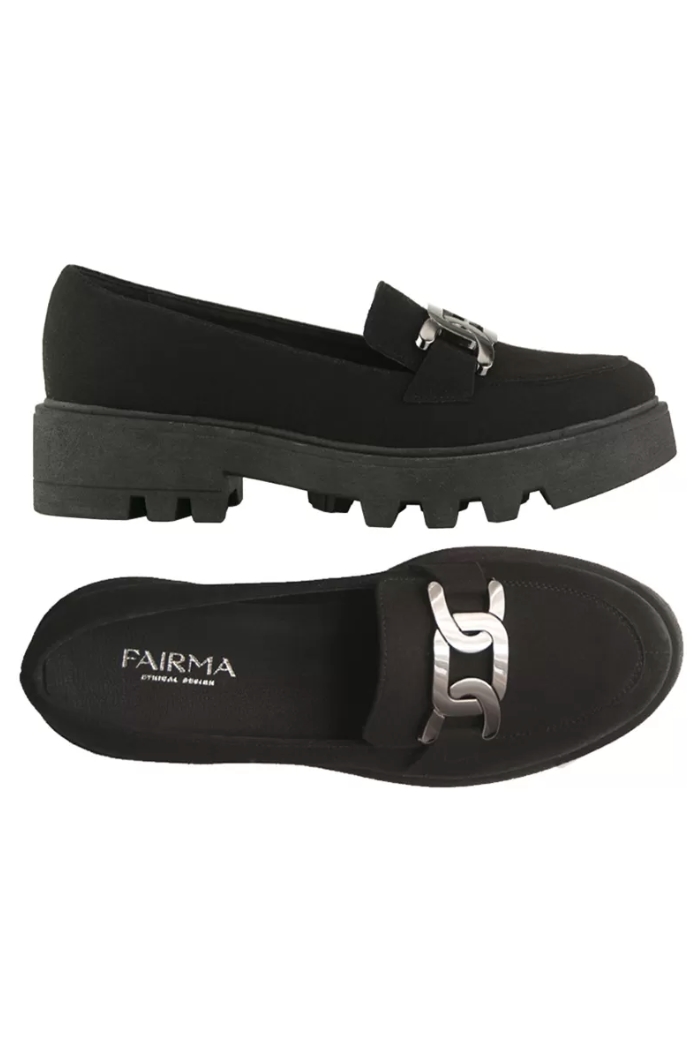 FAIRMA ETHICAL DESIGN Damen vegan Mokassins Rita Bioeco Schwarz
